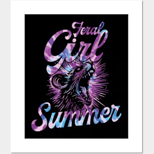 Funny Opossum Feral Girl Summer Opossum Raccoon Summer Posters and Art